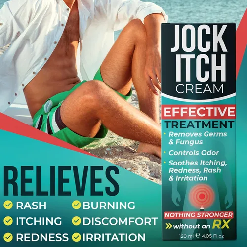 Vista 3 de Jock Itch Cream Tratamiento antifúngico extra fuerte para la ingle y los muslos internos Alivio para la picazón en la piel, tiña inguinal, tiña