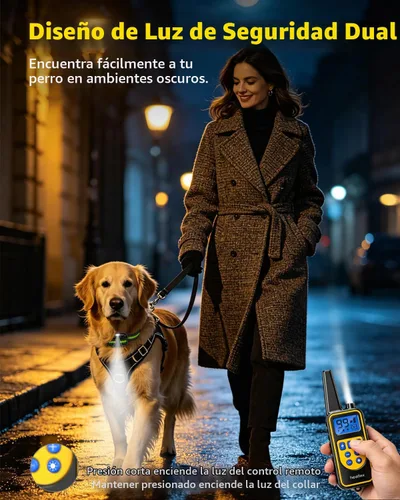 Vista 5 de Collar eléctrico de entrenamiento para perros con control remoto de 1640 pies, E-Shock, modos de entrenamiento seguros, collares impermeables IP67