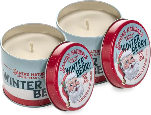 Vista 16 de Santa's Naturals Paquete de Velas Mini de Navidad, Abeto Fraser, Aromas de Bayas de Invierno y Caída de Nieve, Cera de Soja y Cera de Abeja, 14
