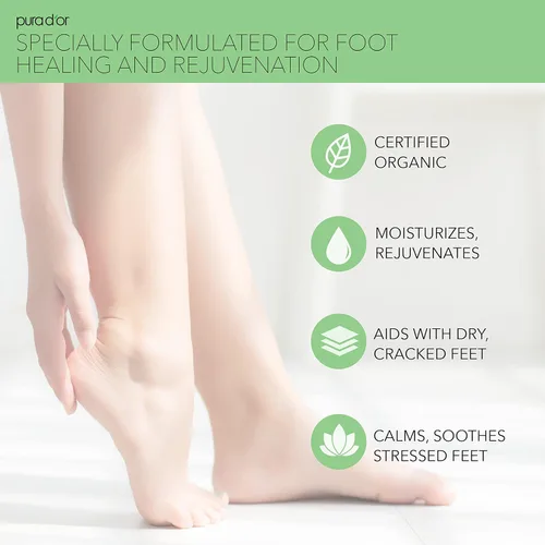 Vista 2 de PURA D'OR FootFocus Gel orgánico de aloe vera de 16 onzas para reparación grave del talón agrietado productos para el cuidado de los pies - Alivia