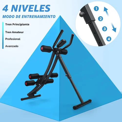 Vista 3 de Entrenador Abdominal, Máquina AB Ajustable en Casa o Gimnasio para Entrenamiento de Fuerza del Core, Equipo de Fitness Plegable para Abdominales