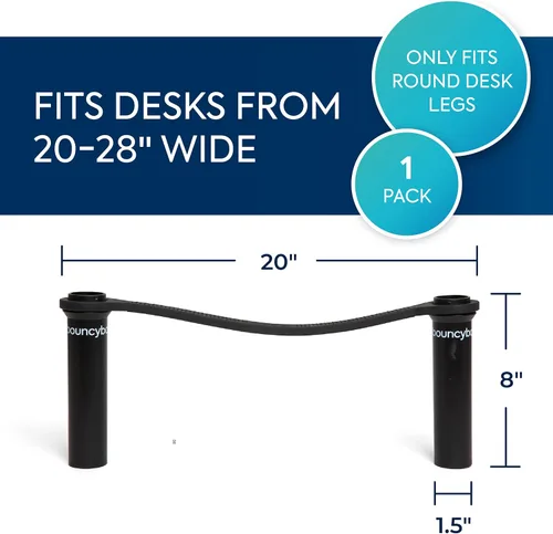 Vista 2 de Banda elástica que rebota para escritorios, para que inquietos apoyen sus pies, color negro ADHD 20” to 28” Wide Desk Legs with 1.5” Diameter