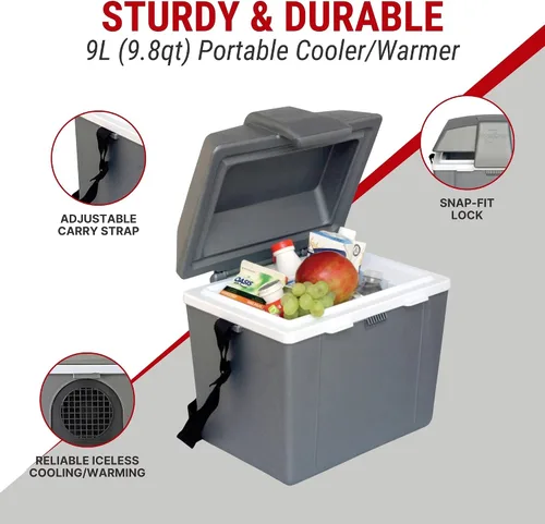 Vista 3 de Koolatron Traveller lll Refrigerador termoeléctrico, gris