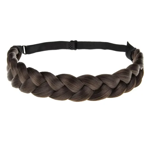 Vista 12 de Diadema trenzada para mujer, 3 hebras, banda trenzada gruesa Estilo rápido, aspecto natural, ajuste elástico suave, sensación ligera, sujeción
