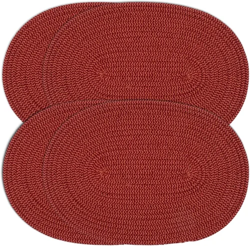 Vista 5 de Elegante posavasos trenzados con cable, juego de 4 (4 pulgadas, redondo, azul)