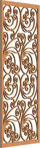 Vista 60 de 9 3/8"W x 24 3/8"H x 1/4"T Marilla Decorativos Paneles de Pared de Madera Calado, Abedul