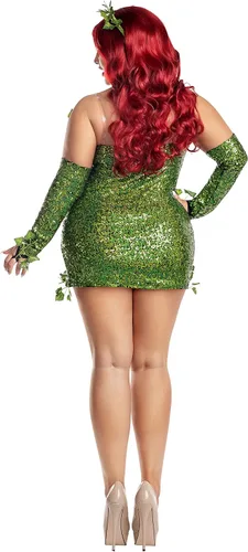 Vista 3 de Disfraz de villano venenoso de talla grande para mujer, Verde