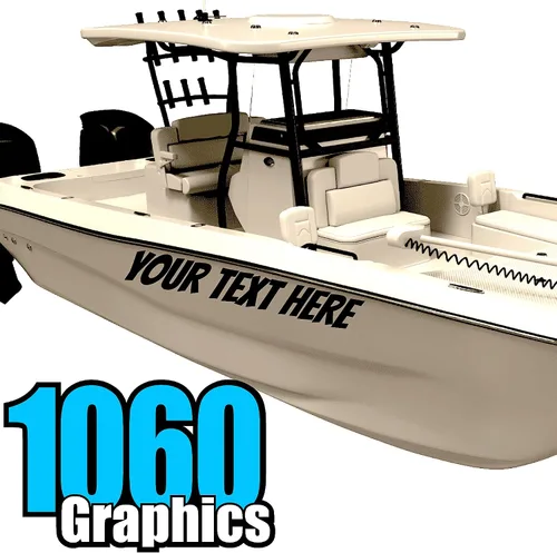 Vista 13 de Calcomanías de letras y números de barco personalizados (dos calcomanías) de vinilo marino
