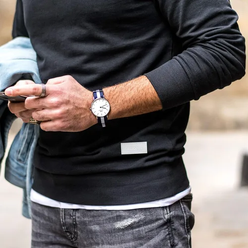 Vista 7 de Daniel Wellington Reloj Clásico Tela Oro Rosa (Poliéster)