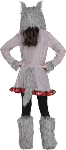 Vista 2 de Disfraz de lobo para niñas, M, Gris