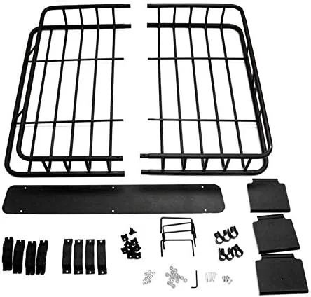 Vista 4 de Portaequipaje para techo de automóvil, canasta de almacenamiento para equipaje, con montaje de alta resistencia