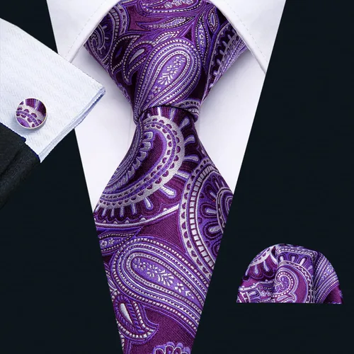 Vista 19 de Barry.Wang Juego de corbatas de seda para hombre, corbatas de boda de seda tejida formal de negocios casual (4/6/8PCS)