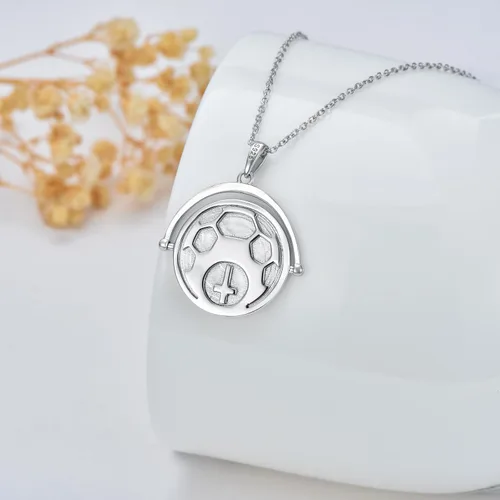 Vista 3 de PELOVNY Regalos para artistas para mujer, plata de ley 925, paleta de chakras, collar de bailefútbol, joyería de arte, regalos deportivos