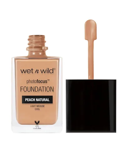 Vista 28 de wet n wild - Base líquida Photo Focus con acabado mate, vegana y libre de crueldad animal, color ámbar beige (Amber Beige)