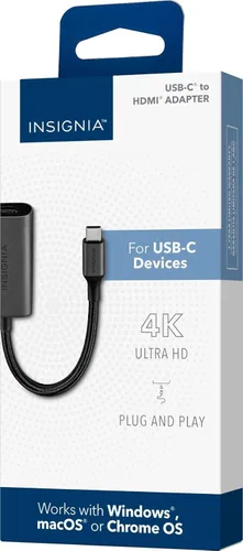 Vista 2 de INSIGNIA Adaptadores para TV, monitor y pantalla – 4K Ultra HD, entrega de energía de 60 W, USB 3.0 5Gbps – Compatible con MacBook, iPad
