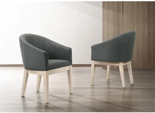 Vista 2 de Lilola Home Neroli - Juego de 2 sillas decorativas de tela gris