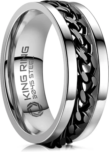 Vista 44 de King Ring 8mm Spinner Ring – Fidget Ring for Men & Women – Designed in USA