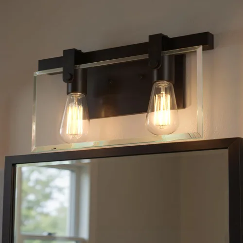 Vista 8 de Urban Ambiance UHP2454 - Lámpara de tocador de baño moderna de lujo, tamaño pequeño: 8.38 pulgadas de alto x 7 pulgadas de ancho, con elementos