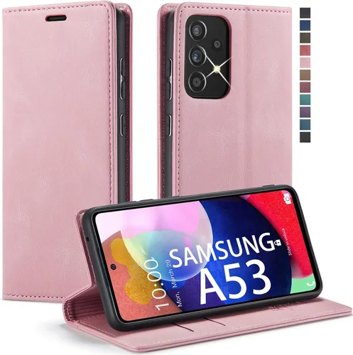 Vista 17 de Funda tipo cartera para Samsung Galaxy A52 5G con bloqueo RFID, color negro