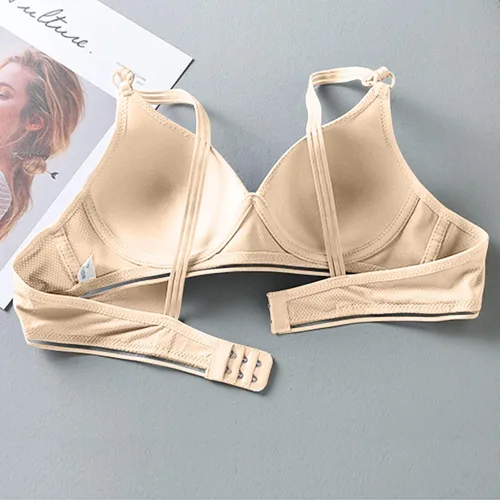 Vista 3 de Brasier push-up para mujer, transpirable, sin costuras, sin alambre, cobertura completa, brasier cómodo para dormir, sin alisar