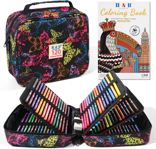 Vista 9 de H & B Juego de 72 lápices de colores para adultos con libro para colorear