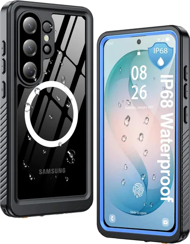 Vista 30 de ANTSHARE Funda impermeable IP68 para Samsung Galaxy S24 Ultra, compatible con MagSafe, protector de pantalla y lentes integrado, protección