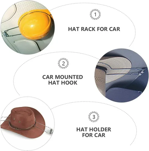 Vista 8 de Veemoon Soporte para sombreros, clip de metal para sombreros, soporte para sombreros, soporte para sombreros, soporte para colgar sombrero duro