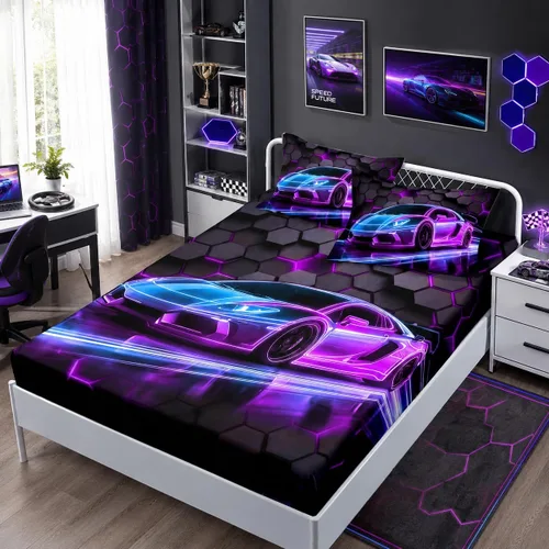 Vista 13 de HOSIMA - Juego de ropa de cama con diseño de ajolote para decoración de dormitorio infantil, patrón de dibujos animados espaciales Kawaii, animales