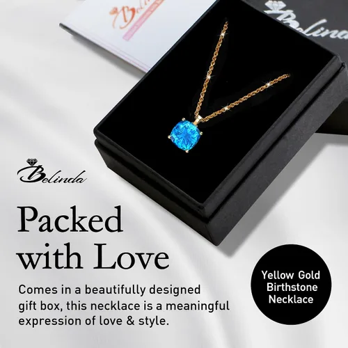 Vista 6 de Belinda Jewelz Women's 14k White Yellow Gold Necklace Birthstone Fine Jewelry Hanging Pendant Necklaces Sparkling Prong Sterling Silver Chain with