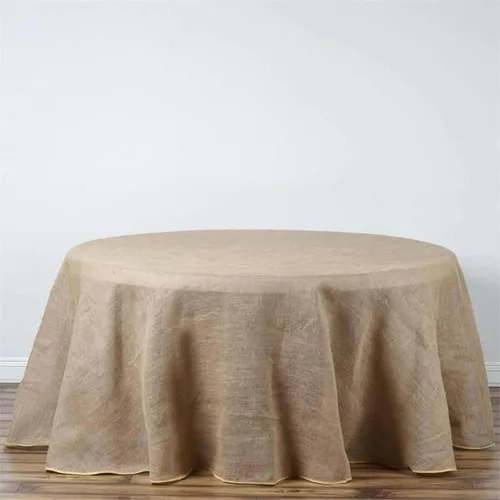 Vista 25 de Efavormart Mantel Redondo de Arpillera Sintética de Yute Natural de 90 Pulgadas - Cubierta de Mesa Rústica Boho Chic Estilo Granja para Navidad