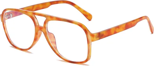 Vista 11 de Gafas de aviador retro con luz azul para mujeres y hombres de los años 70, gafas de piloto con marco de gran tamaño, antifatiga ocular
