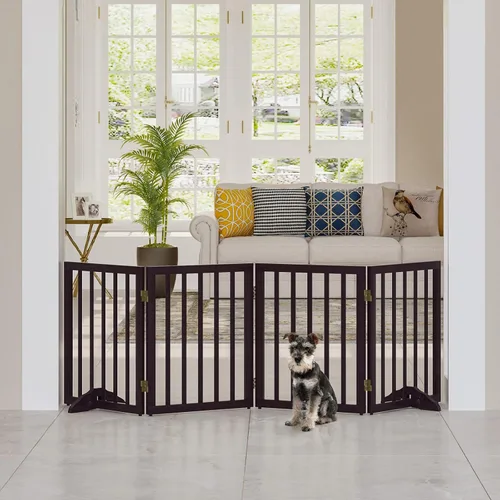 Vista 2 de Puertas plegables independientes para perros para casa, puerta de mascota para perros, puerta independiente para perros para interiores, puerta