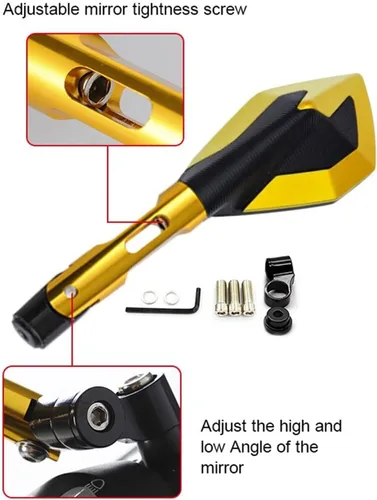 Vista 4 de Espejos laterales universales para motocicleta CNC de 0.394 pulgadas, universales para Benelli TRK 251/502/502X/302 TRK251 TRK502 TRK502X