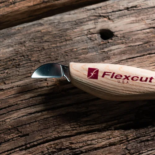 Vista 6 de FLEXCUT Cuchillos para tallado de madera Cuchillo para tallado de astillas Hoja de acero 1095 con alto contenido de carbono Mango ergonómico