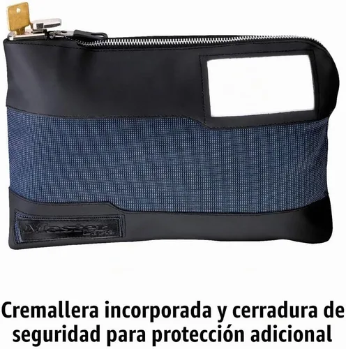 Vista 5 de Bolsa con cierre de seguridad 7120D de Master Lock, 10" x 8 5/8" x 1 7/8", Azul, 7120D Bolsa de dinero portátil con bloqueo para transportar