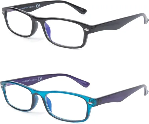 Vista 11 de Paquete de 2 lentes de computadora con bloqueo de luz azul y anti UV 2PK-Negro