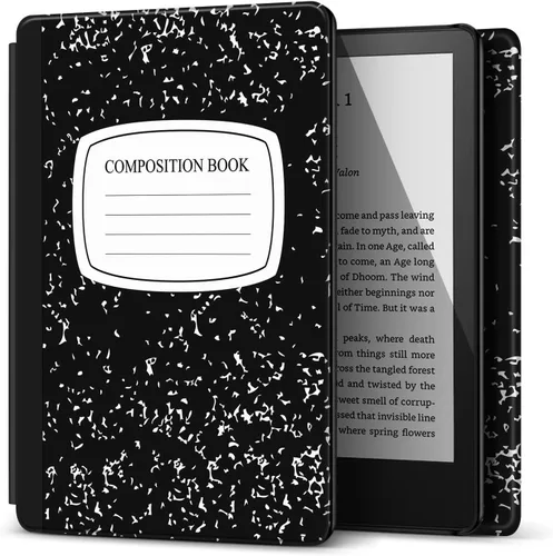 Vista 21 de TNP - Funda delgada para Kindle de 6 pulgadas para 11ª generación 2024/2022, flores de almendro Funda delgada de cuero sintético con diseño