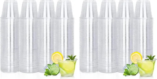 Vista 9 de TashiBox Vasos de plástico transparente de 9 onzas, paquete de 400 unidades, desechables, suministros de bodas y fiestas, ideales para cócteles