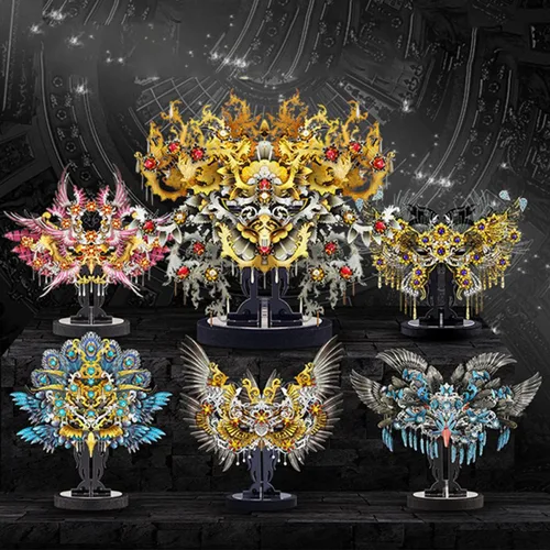 Vista 4 de HYUA Modelo de montaje de metal serie de máscaras de mascarada modelo de montaje de metal Medusa disfraz de cosplay para hombres y mujeres