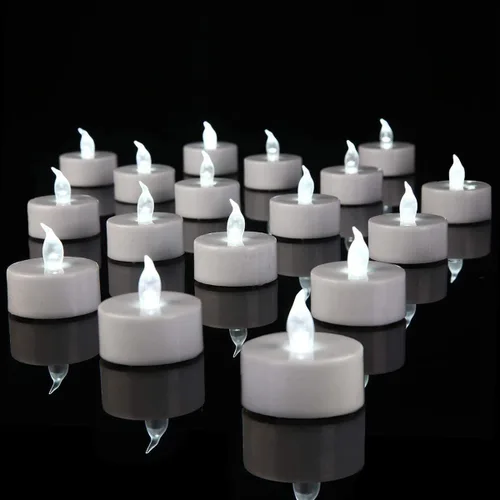 Vista 6 de YIWER Velas de té de batería, velas LED de té de 200 horas, paquete de 12 (amarillo cálido)