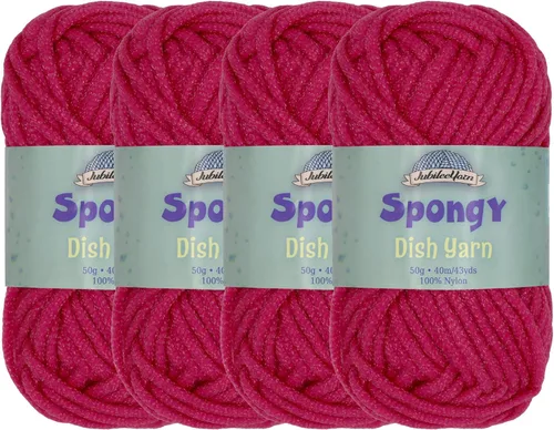 Vista 28 de JubileeYarn Hilo esponjoso para platos - 50 g/madeja de nylon grueso - paño de cocina - negro - 4 madejas