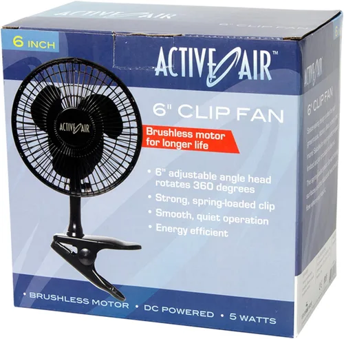 Vista 2 de Ventilador de clip sin escobillas ultra silencioso Active Air de 5 W, 6 pulgadas