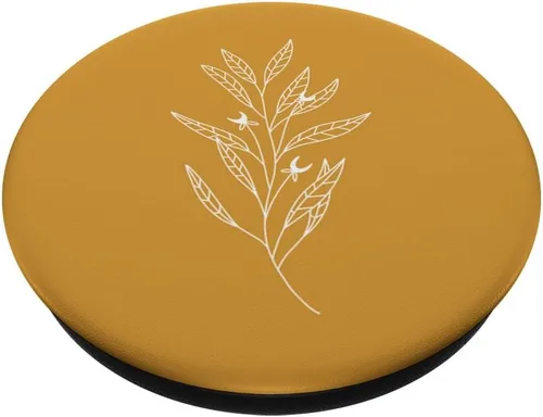 Vista 2 de Delicado Boho Botánico Hojas Mostaza Amarillo PopSockets Intercambiables PopGrip