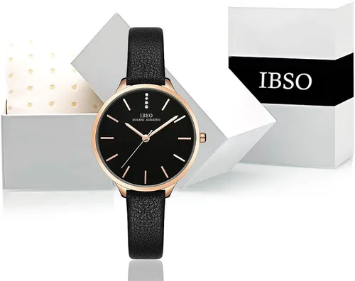 Vista 6 de Relojes para mujer, correa de malla de cuero, caja redonda, analógica, a la moda, relojes de pulsera para mujer