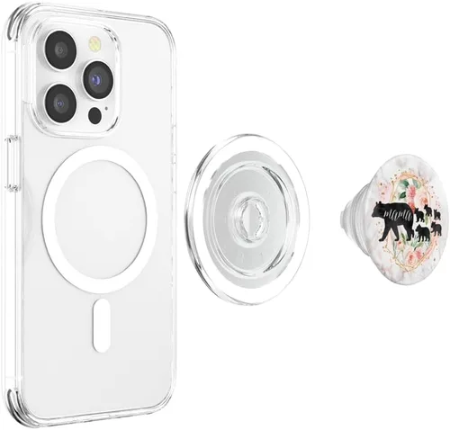 Vista 4 de Mama Bear Five Cubs PopSockets PopSockets de acuarela rosa rosa PopSockets PopGrip: agarre intercambiable para teléfonos y tabletas PopSockets