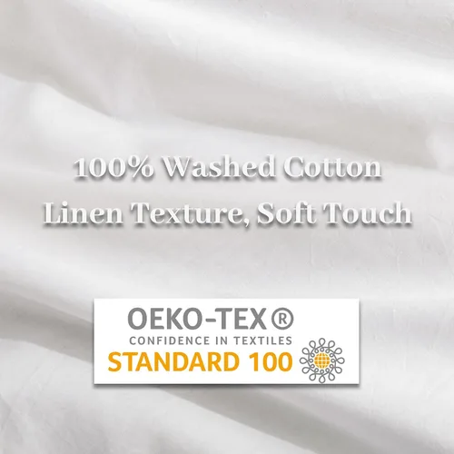 Vista 228 de NEXHOME PRO Funda de edredón Twin XL 100% algodón lavado, transpirable, duradera, texturizada, similar al lino, juego de ropa de cama para el hogar