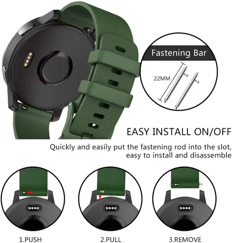 Vista 5 de ISABAKE Correa de repuesto para reloj Polar Ignite para Garmin vivoactive4 / Active de 0.866 in de liberación rápida de silicona