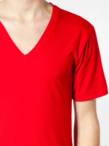 Vista 2 de American Apparel - Playera fina de mangas cortas, con cuello en V, para hombre/unisex