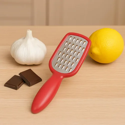 Vista 2 de Dependable Industries - Mini rallador de acero inoxidable con mango sin BPA – Queso de 5 pulgadas, ajo, nuez moscada, chocolate, cítricos Zester