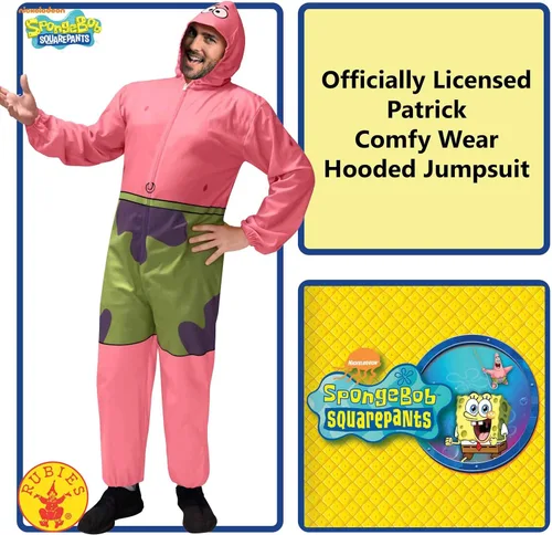 Vista 3 de Rubies Mono clásico de Bob Esponja Patrick Star para adultos unisex